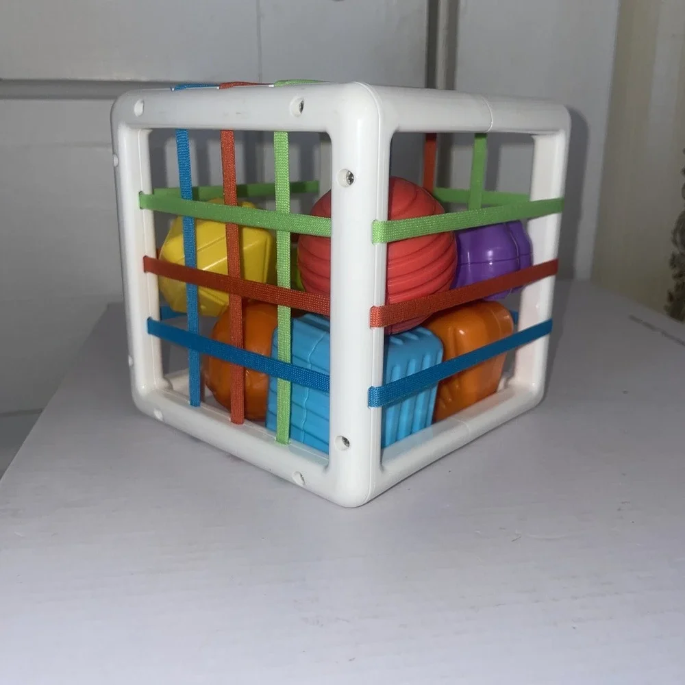 Sensory Brain Development‎ Toy Elastic Bands Push Thru Shapes & Colors Textures
